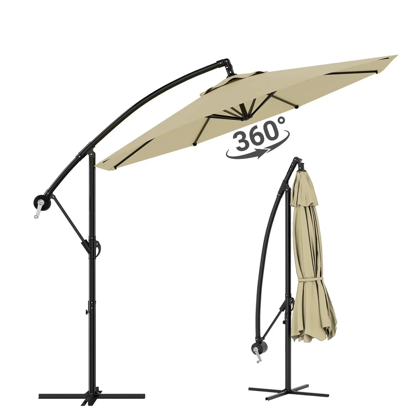 Freiarm Sonnenschirm 300 cm mit UV-Schutz Seitenansicht