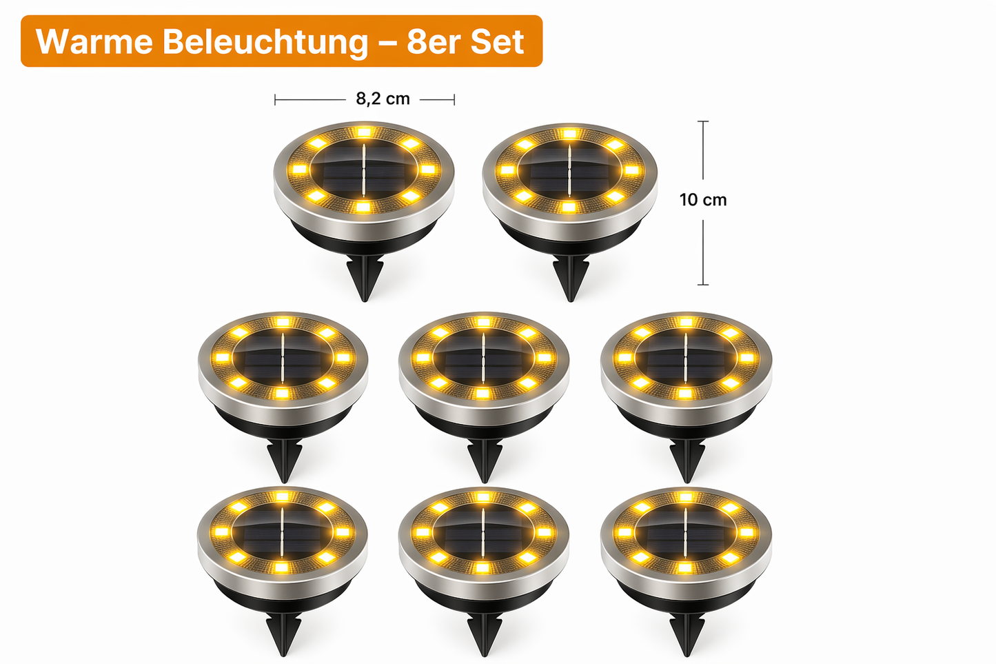 Solar-Bodenleuchten IP65 – Wasserdichte Gartenleuchten für Außenbereich, Terrasse, Hof & Rasen