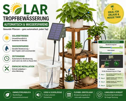 Solar Tropfbewässerungssystem für Balkon und Garten