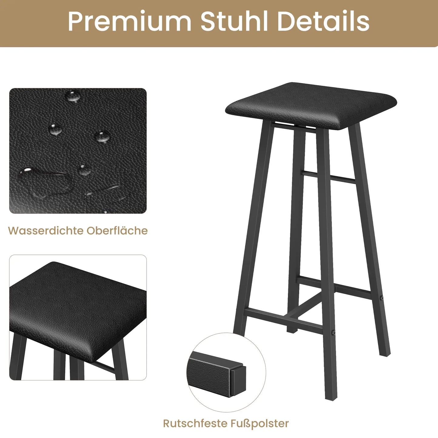 Bartisch Set mit 2 Hockern & Stauraum | Platzsparend