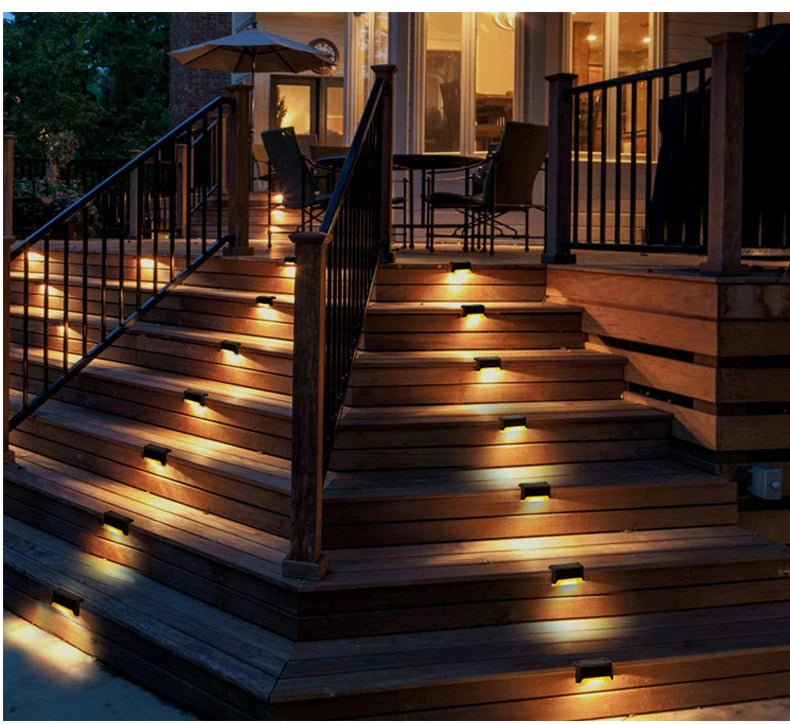 Solar LED Treppenleuchten 1/4/8/12 Stück – Outdoor Gartenbeleuchtung wasserdicht, Solar Stufenlicht für Terrasse, Wege & Garten