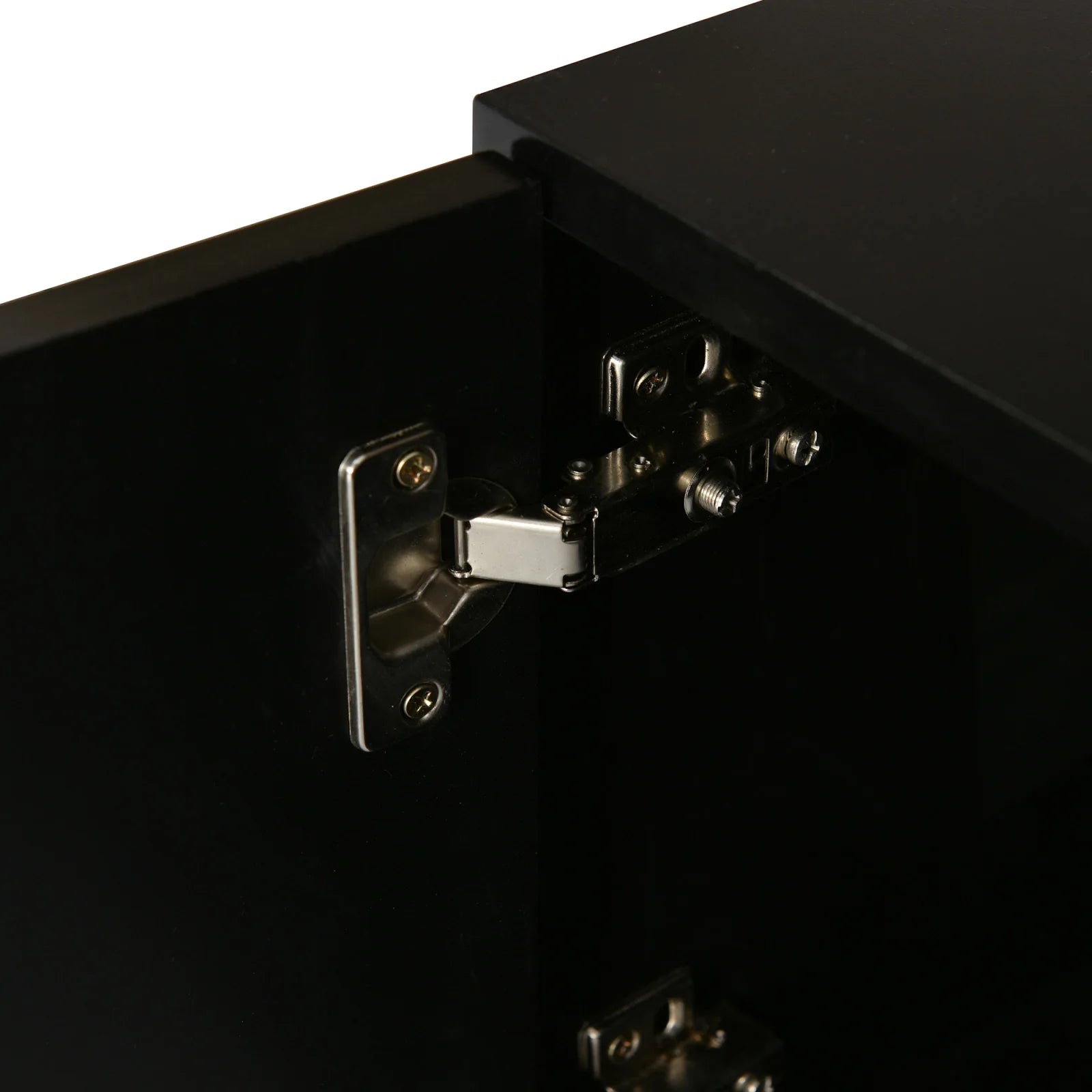 TV Lowboard Weiß Hochglanz mit hochwertigen Scharnieren und Stauraum