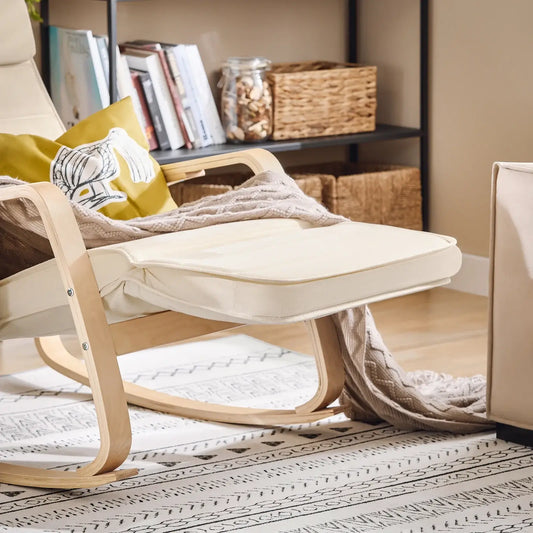 Relaxsessel Schaukelstuhl mit verstellbarem Fußteil