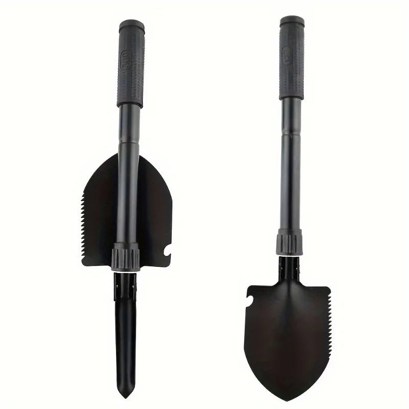 5-in-1 Überlebensschaufel kompakt – Taktikspaten aus Edelstahl mit Säge, Kompass & Flaschenöffner für Camping & Outdoor