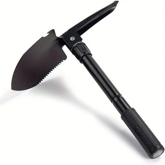 5-in-1 Überlebensschaufel kompakt – Taktikspaten aus Edelstahl mit Säge, Kompass & Flaschenöffner für Camping & Outdoor