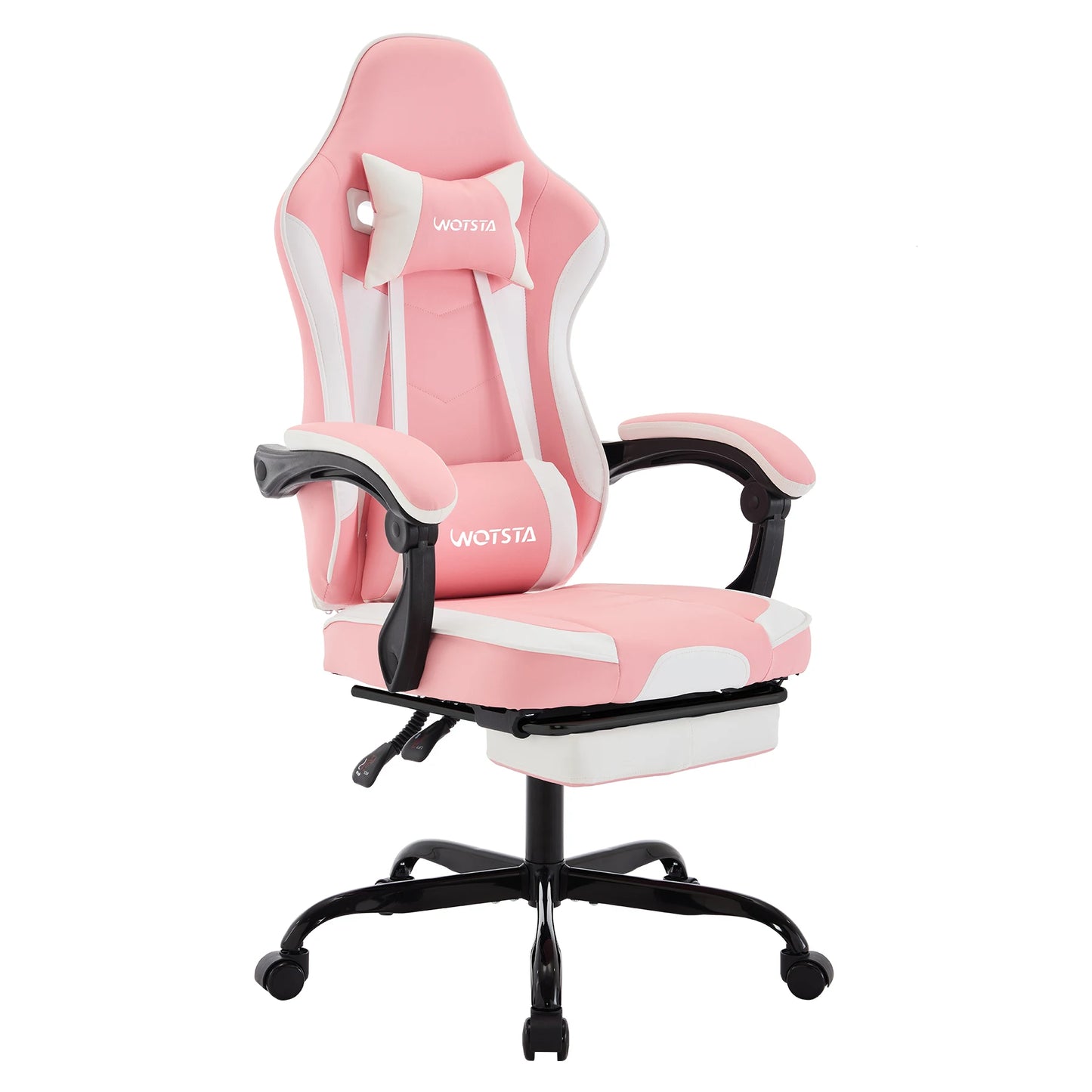 Ergonomischer Gaming Stuhl mit Fußstütze – Höhenverstellbarer Bürostuhl mit Lendenkissen & Kopfstütze