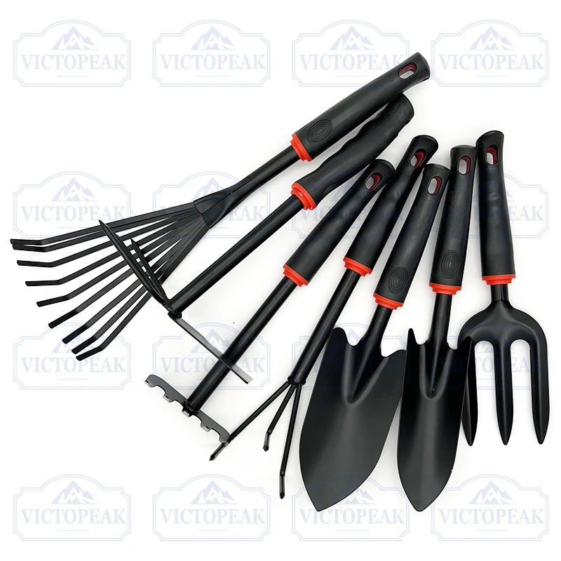 Gartenwerkzeug Set Kombination – Spaten, Schaufel, Rechen, Gabel und Hacke für Gartenarbeit
