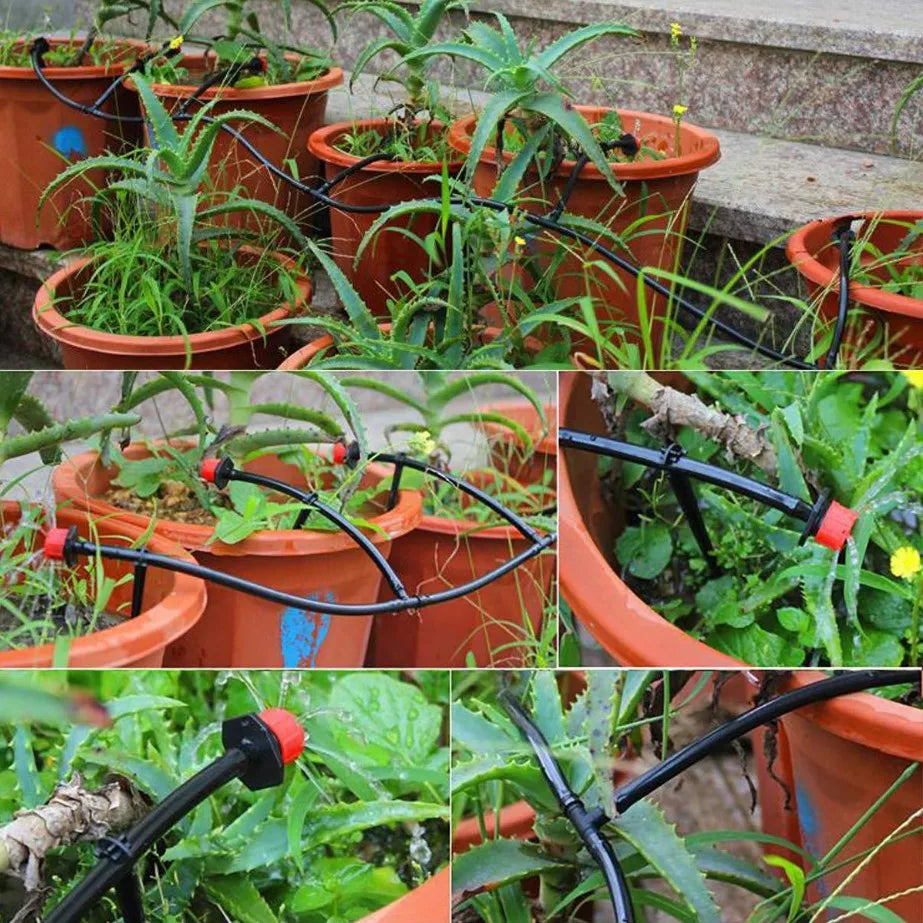 Tropfbewässerungssystem 20–50 m – Automatische Pflanzenbewässerung für Balkon, Garten & Gewächshaus | 1/4 Zoll Bewässerungsset mit verstellbaren Tropfern | DIY Mikro Bewässerung Set