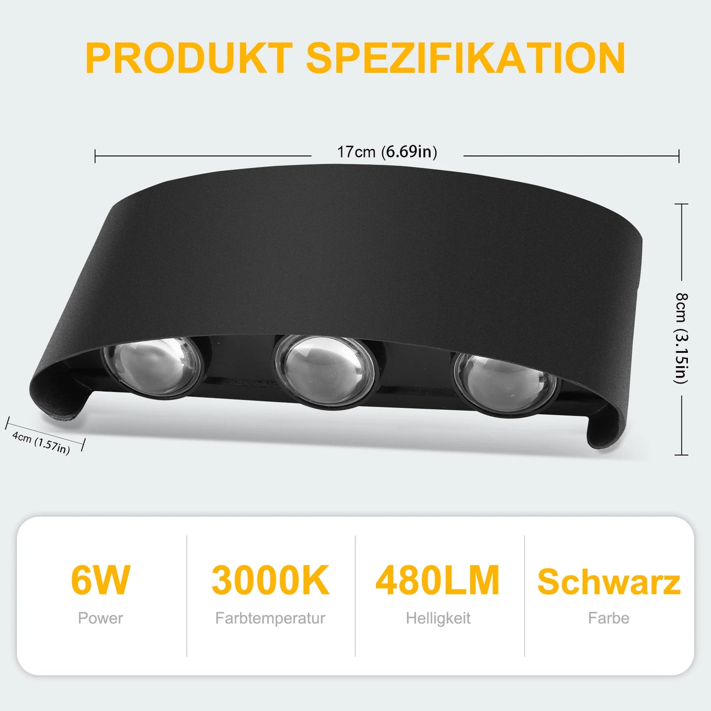 LED Wandleuchte Außen Aluminium