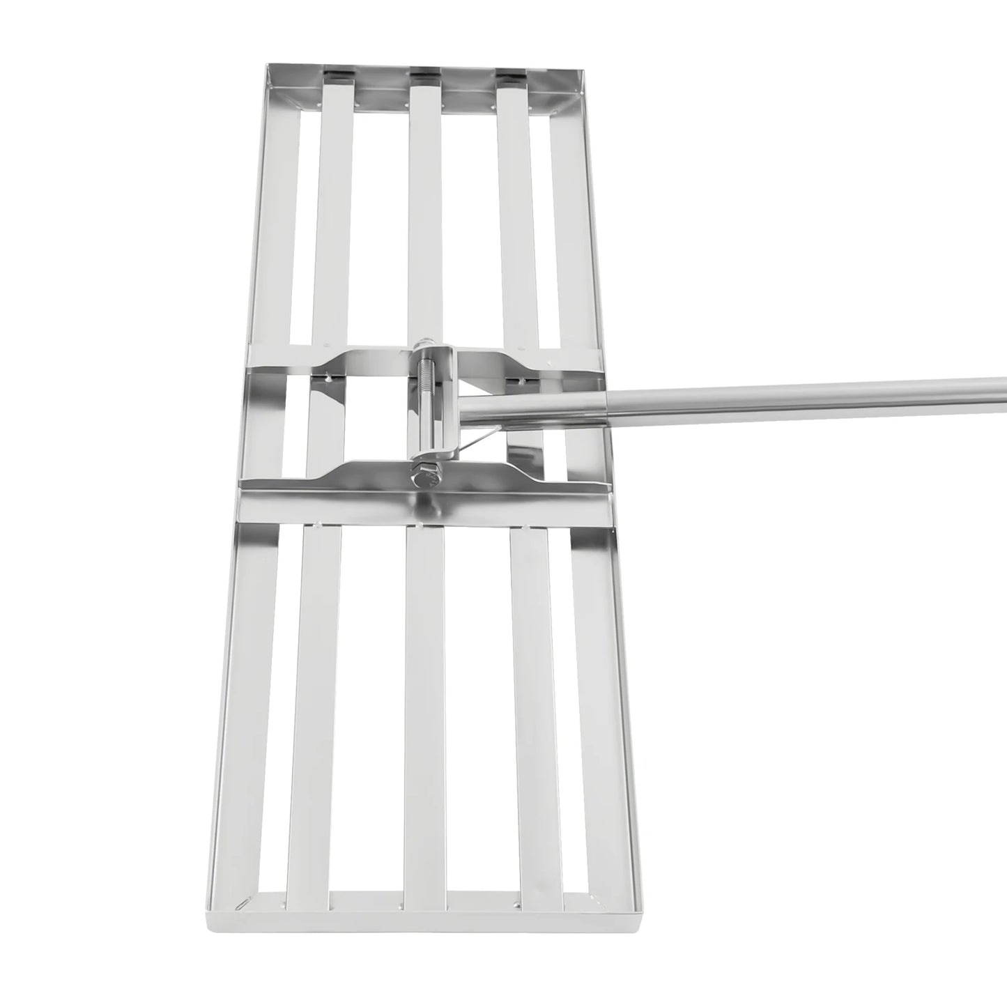 75×25×200 cm Rasenplanierer T-Form – Edelstahl Nivellierrechen mit 180° Schwenkkopf für perfekten Rasen