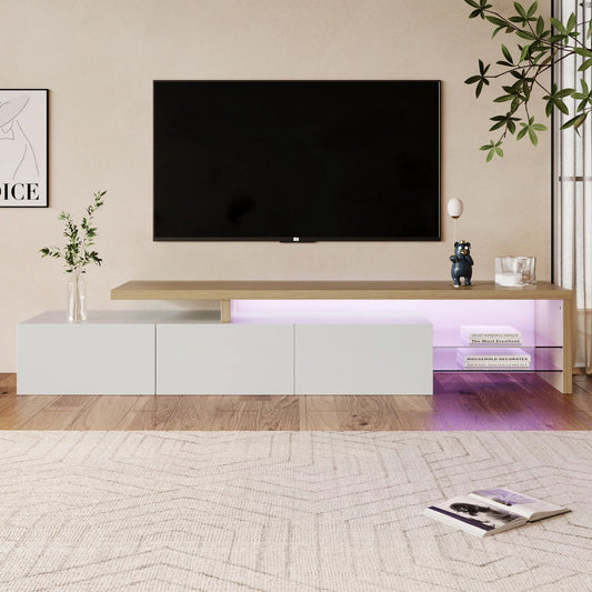 TV Lowboard Weiß Hochglanz mit modernem Stauraum Design