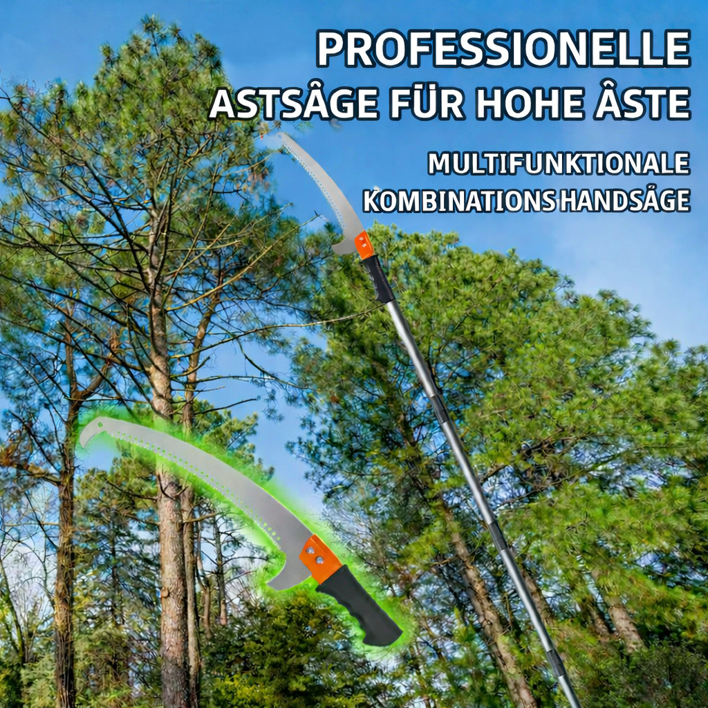 Teleskop-Gartensäge mit Doppelhaken – multifunktionale Astsäge für Obstbäume & Baumschnitt