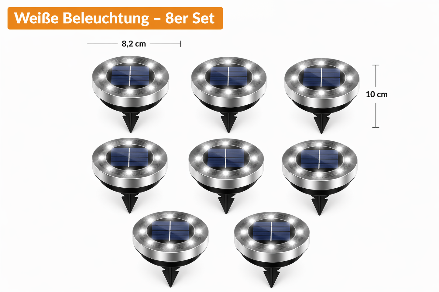 Solar-Bodenleuchten IP65 – Wasserdichte Gartenleuchten für Außenbereich, Terrasse, Hof & Rasen