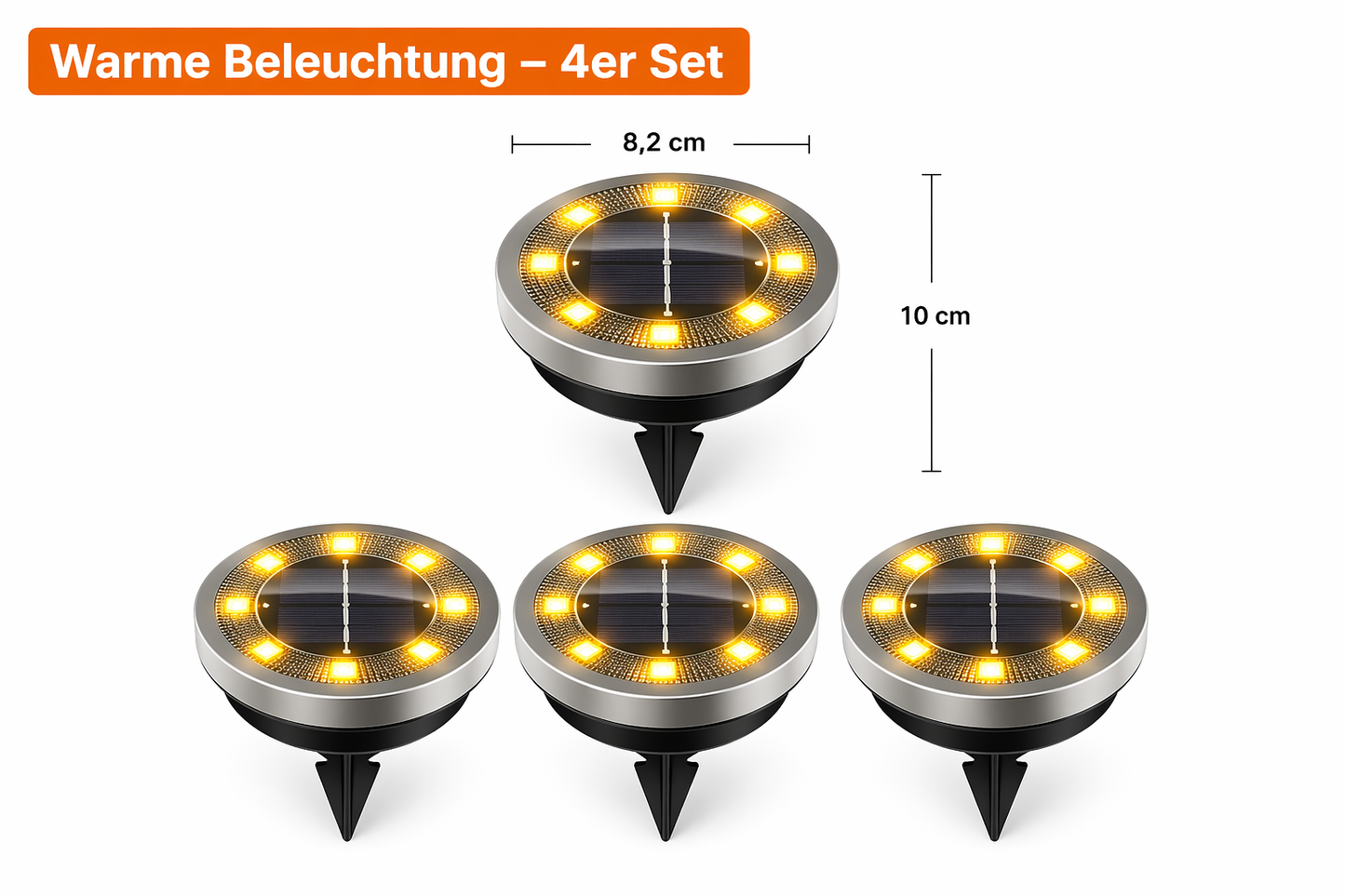 Solar-Bodenleuchten IP65 – Wasserdichte Gartenleuchten für Außenbereich, Terrasse, Hof & Rasen