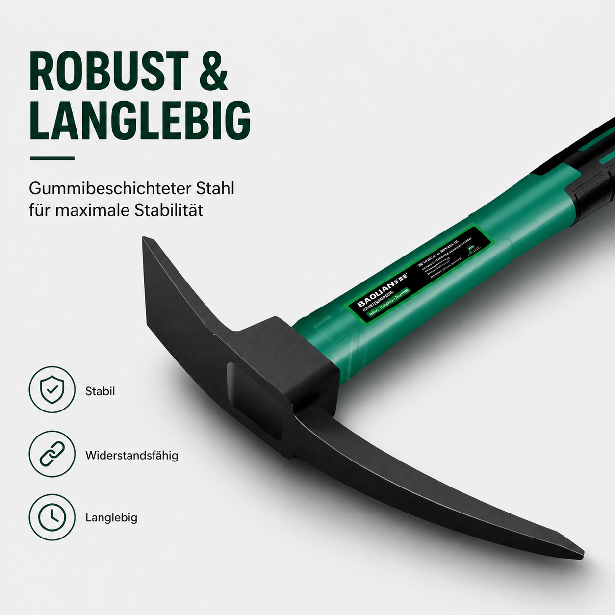 BAOLIAN Gartenwerkzeuge – Schaufel, Hacke & Harken mit rutschfestem Gummigriff für Garten & Pflanzenpflege