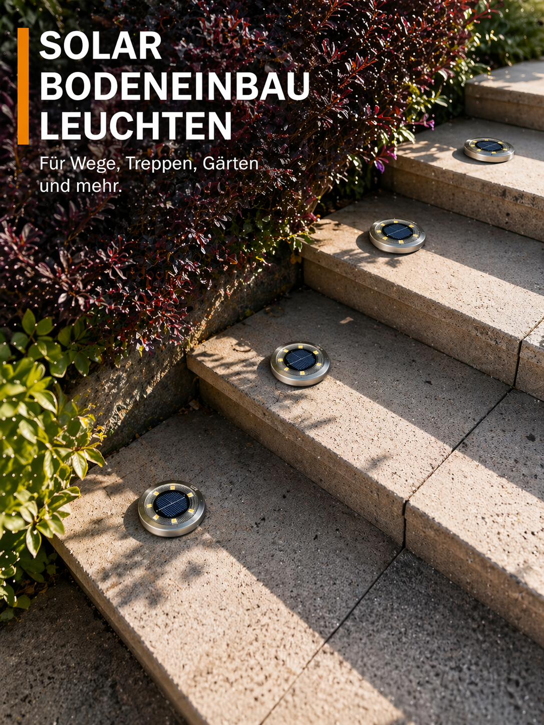 Solar-Bodenleuchten IP65 – Wasserdichte Gartenleuchten für Außenbereich, Terrasse, Hof & Rasen