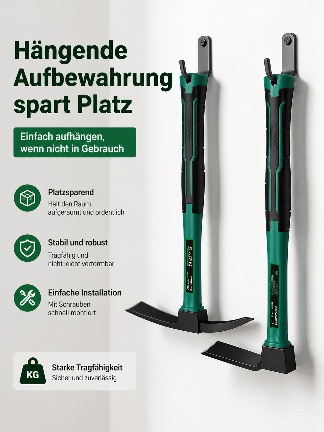 BAOLIAN Gartenwerkzeuge – Schaufel, Hacke & Harken mit rutschfestem Gummigriff für Garten & Pflanzenpflege