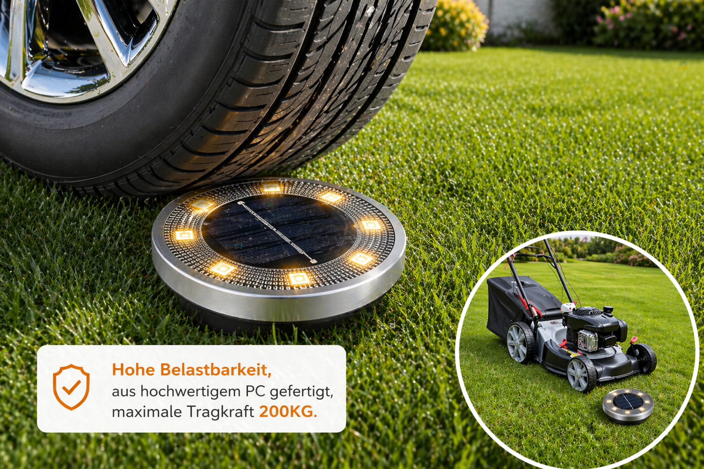 Solar-Bodenleuchten IP65 – Wasserdichte Gartenleuchten für Außenbereich, Terrasse, Hof & Rasen
