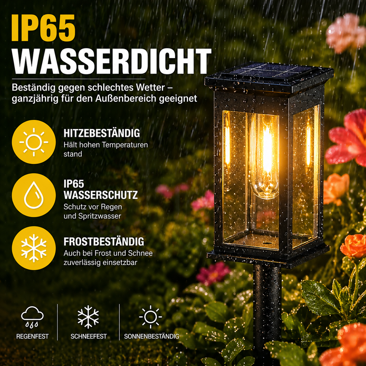 Solar LED Gartenleuchten Set 1/2/4 Stück – Quadratische Weglichter, Outdoor, wasserdicht, für Garten, Terrasse, Gehweg & Rasen
