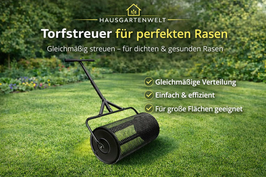 Torfstreuer für Rasen aus Metall – Gleichmäßig Sand, Dünger & Saatgut verteilen