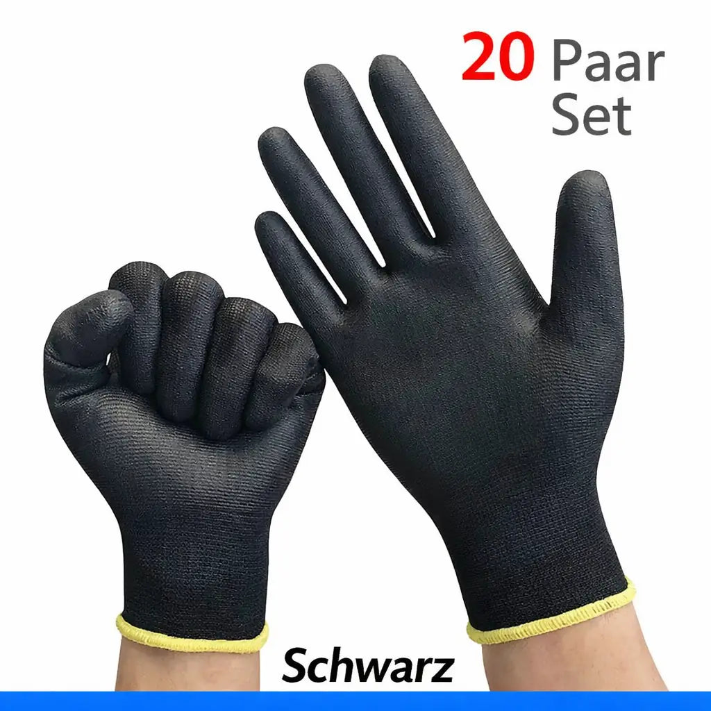 PU Arbeitshandschuhe 10–30 Paar – Rutschfest & Atmungsaktiv für Präzises Arbeiten
