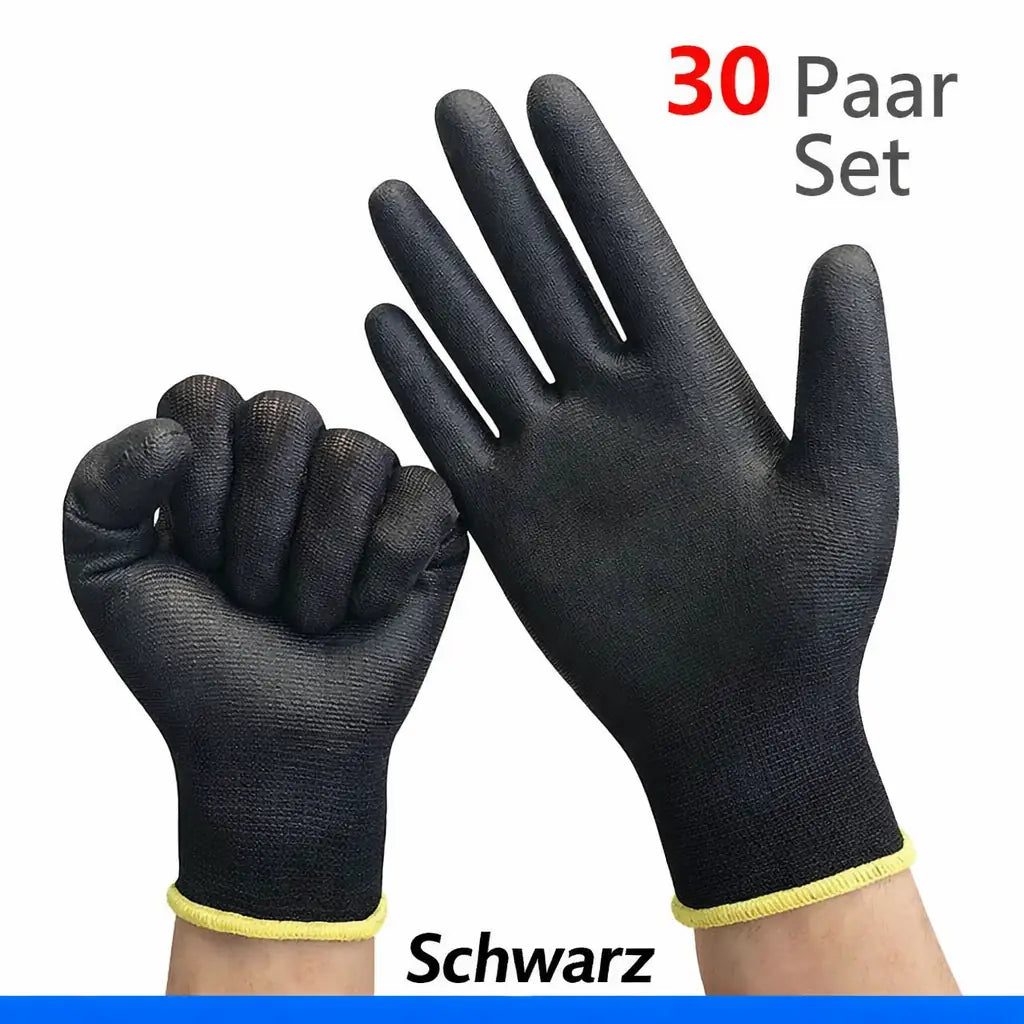 PU Arbeitshandschuhe 10–30 Paar – Rutschfest & Atmungsaktiv für Präzises Arbeiten